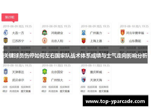 关键球员伤停如何左右国家队战术体系成绩与士气走向影响分析